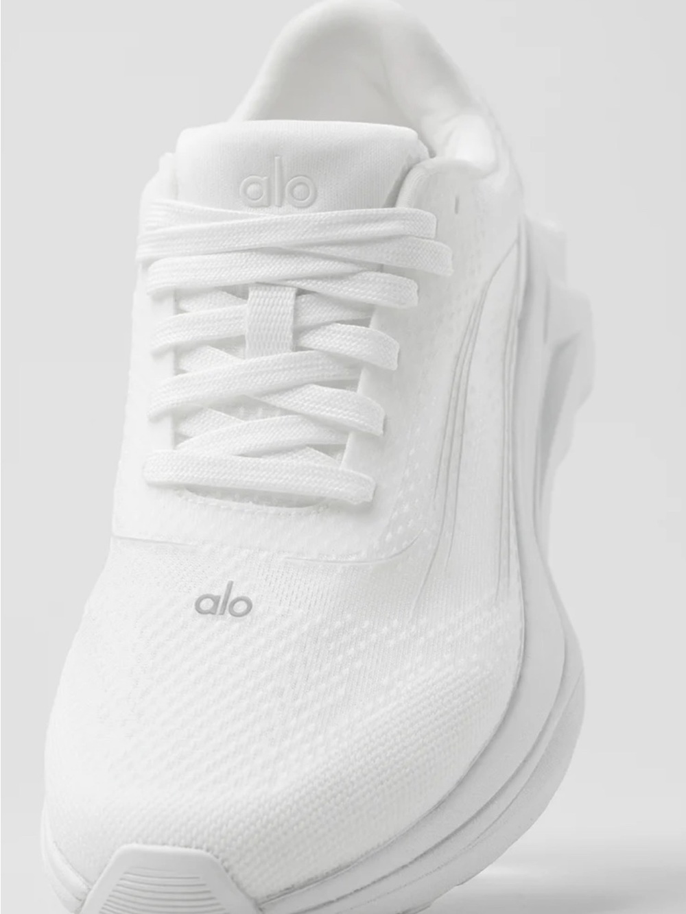 ALO Yoga Women’s White Knit Athletic Sneakers - Picture 3 of 6